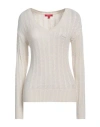 Guess Woman Sweater Ivory Size L Acrylic, Nylon In White
