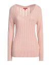 Guess Woman Sweater Pink Size L Acrylic, Nylon In Pink