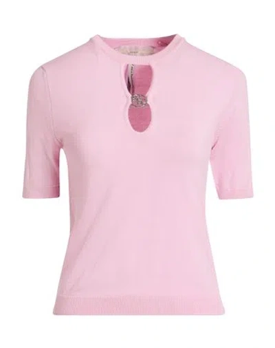 Guess Woman Sweater Pink Size L Ecovero Viscose, Polyester