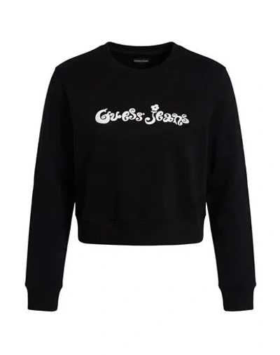 Guess Woman Sweatshirt Black Size Xs Cotton