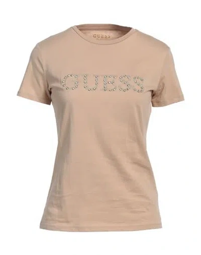 Guess Woman T-shirt Beige Size Xs Cotton