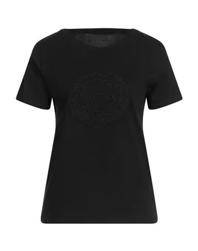 Guess Woman T-shirt Black Size L Cotton