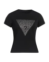 Guess Woman T-shirt Black Size S Cotton, Elastane