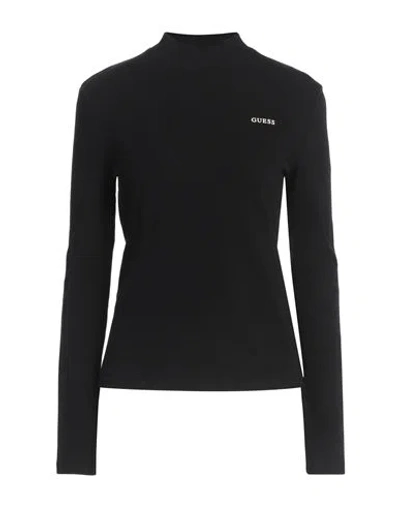 Guess Woman T-shirt Black Size L Cotton, Elastane