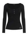 Guess Woman T-shirt Black Size L Viscose, Lycra