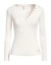 Guess Woman T-shirt Cream Size S Viscose, Elastane In White
