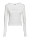 Guess Woman T-shirt Ivory Size Xs Cotton, Polyester In White