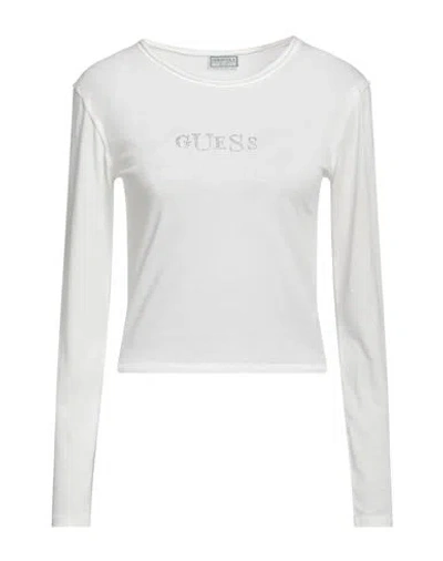 Guess Woman T-shirt Ivory Size Xs Cotton, Polyester In White