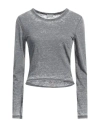 Guess Woman T-shirt Lead Size Xs Cotton, Polyester In Grey