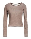 Guess Woman T-shirt Light Brown Size Xs Cotton, Polyester In Beige
