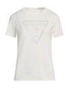 Guess Women's Embellished Logo T-shirt In Off White