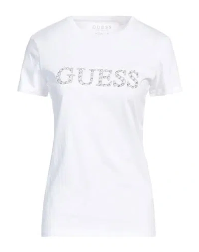 Guess Woman T-shirt White Size L Cotton