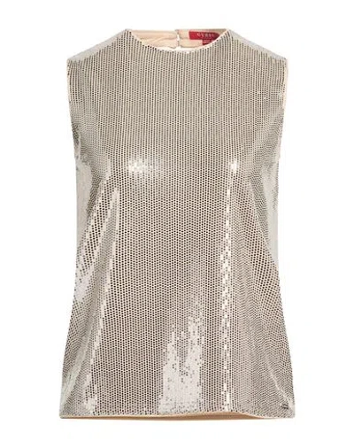 Guess Woman Top Beige Size L Polyester, Elastane, Metal In Neutral