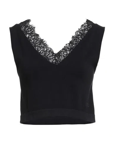 Guess Woman Top Black Size L Polyamide, Elastane, Cotton In Multi