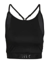 Guess Woman Top Black Size L Polyester, Elastane In Black