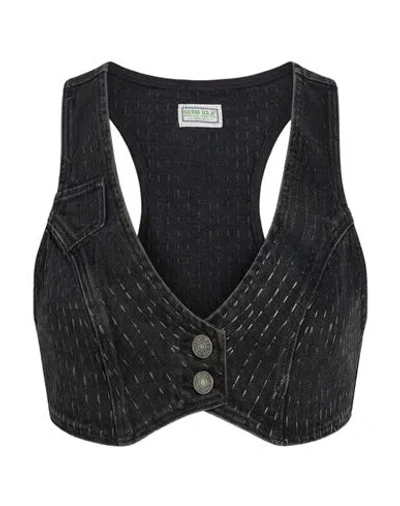 Guess Woman Top Black Size S Cotton, Elastane, Polyester