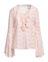 Guess Woman Top Blush Size Xs Viscose, Polyester In Pink