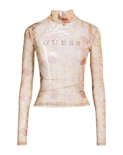 Guess Woman Top Camel Size Xs Polyester, Elastane In Pink