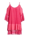 Guess Woman Top Fuchsia Size L Cotton, Polyamide In Multi