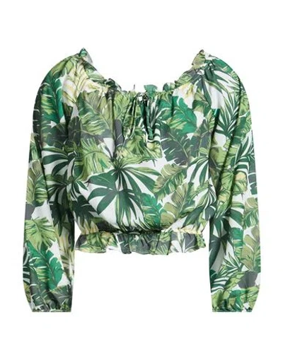 Guess Woman Top Green Size Xl Polyester, Elastane