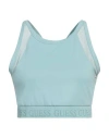 Guess Woman Top Light Green Size L Polyester, Elastane In Multi