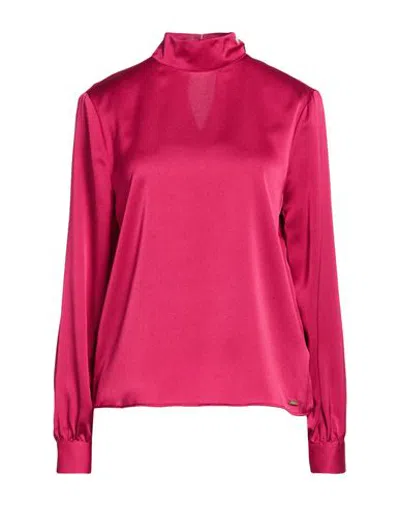 Guess Woman Top Magenta Size Xs Polyester In Pink