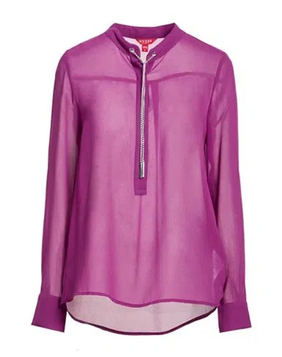 Guess Woman Top Mauve Size L Polyester In Purple