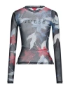 Guess Woman Top Midnight Blue Size M Polyester, Elastane In Multi