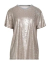 Guess Woman Top Platinum Size 4 Polyester, Elastane In Gold