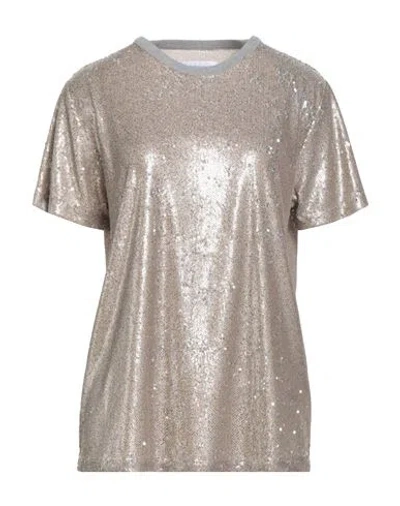 Guess Woman Top Platinum Size 4 Polyester, Elastane In Gold