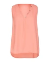 Guess Woman Top Salmon Pink Size M Polyester In Pink