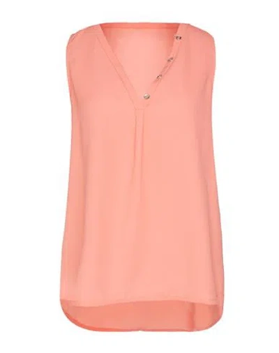 Guess Woman Top Salmon Pink Size M Polyester