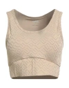 Guess Woman Top Sand Size L Polyester, Elastane In Sand