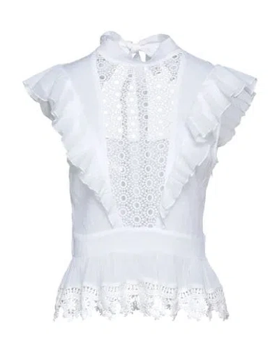 Guess Woman Top White Size L Cotton
