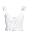 Guess Woman Top White Size L Cotton In White
