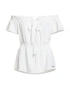 Guess Woman Top White Size Xl Polyester In White