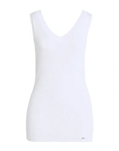 Guess Woman Top White Size Xl Viscose, Polyamide