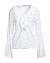 Guess Woman Top White Size Xs Viscose, Polyester In White