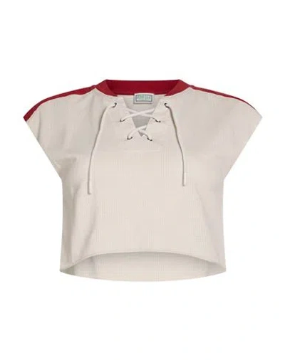 Guess Woman T-shirt Beige Size M Cotton, Elastane In Sand