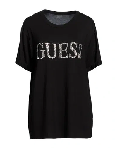Guess Woman T-shirt Black Size Xs Viscose, Elastane