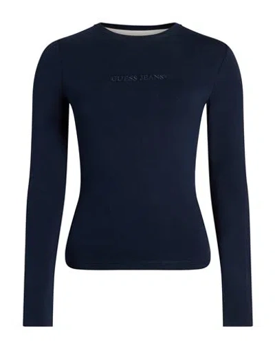 Guess Woman T-shirt Midnight Blue Size Xs Cotton, Elastane