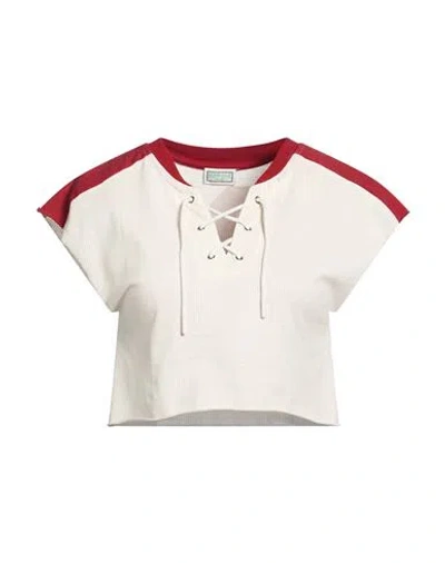 Guess Woman T-shirt Off White Size L Cotton, Elastane
