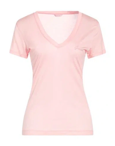 Guess Woman T-shirt Pink Size L Lyocell