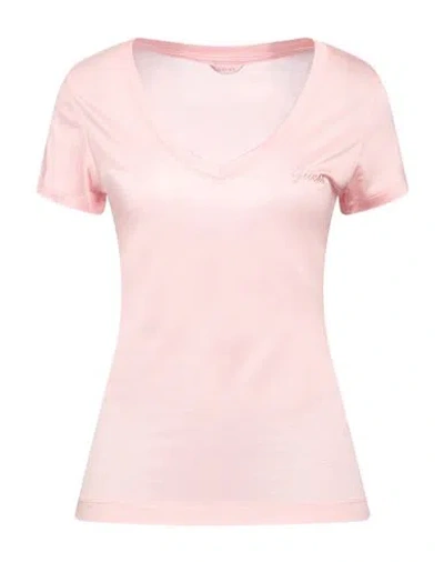 Guess Woman T-shirt Salmon Pink Size Xs Lyocell