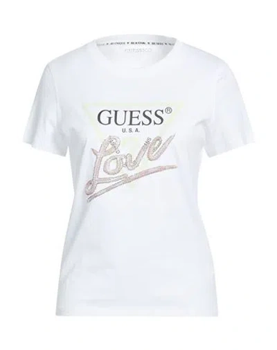 Guess Woman T-shirt White Size M Cotton