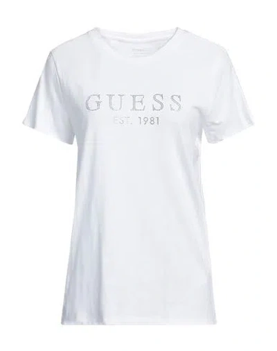 Guess Woman T-shirt White Size Xxl Organic Cotton