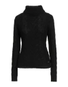 Guess Woman Turtleneck Black Size L Polyamide, Polyester, Wool