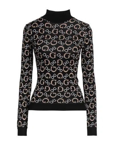 Guess Woman Turtleneck Black Size L Viscose, Polyester