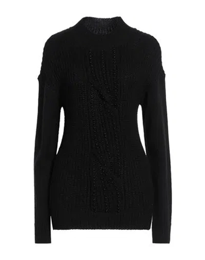 Guess Woman Turtleneck Black Size M Acrylic, Wool