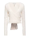 Guess Woman Wrap Cardigans Beige Size M Cotton, Polyamide, Elastane